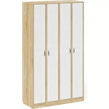 Прихожая Мебельный двор П-6-500 Пенал 4 штуки, цвет дуб сонома/фасады МДФ белое дерево фрезеровка ромб (1028241)