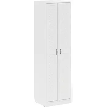 Прихожая Мебельный двор П-6-500 Пенал + Пенал, цвет белая шагрень/фасады МДФ белое дерево фрезеровка ромб (1028171)