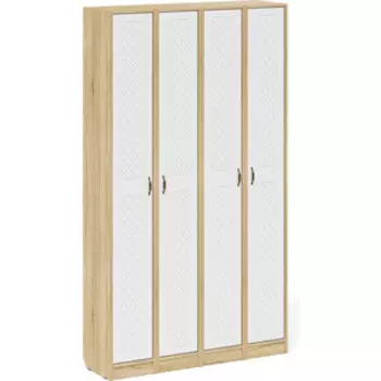 Прихожая Мебельный двор П-6 Пенал 4 штуки, цвет дуб сонома/фасады МДФ белое дерево фрезеровка ромб (1025017)