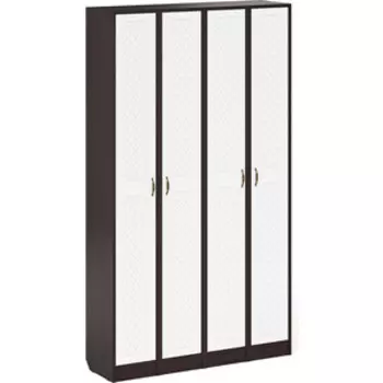 Прихожая Мебельный двор П-6 Пенал 4 штуки, цвет венге/фасады МДФ белое дерево фрезеровка ромб (1024933)