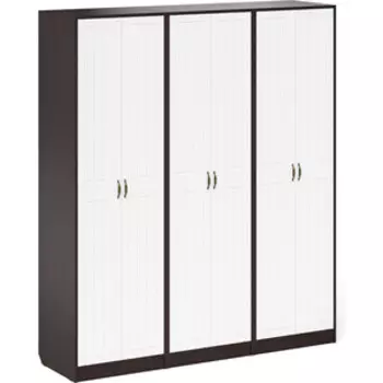 Прихожая Мебельный двор П-6 Шкаф + Шкаф + Шкаф, цвет венге/фасады МДФ белое дерево фрезеровка прованс (1024888)