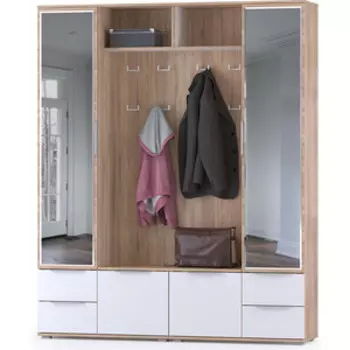 Прихожая Моби Куба 17 дуб сонома/белый премиум универсальная сборка