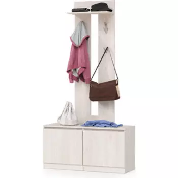 Прихожая Моби Ника 13.248 Тумба + 13.248 Тумба + 15.08 Вешалка, цвет ясень анкор светлый