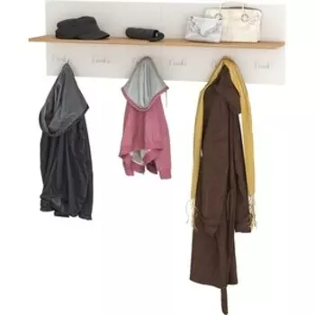 Прихожая Моби Октава 15.14.01 Вешалка + 15.14.01 Вешалка, цвет белый шагрень/ дуб золотой (1026956)