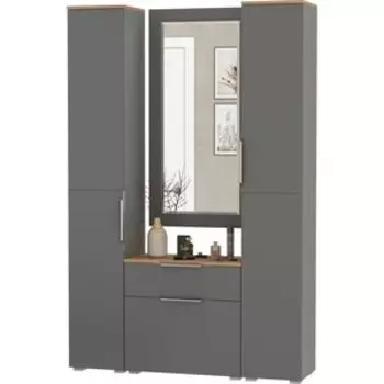 Прихожая Моби Октава 43, цвет серый графит/ дуб золотой/ фасады МДФ серый графит (1027070)