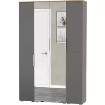 Прихожая Моби Октава Набор шкафов 01, цвет серый графит/ дуб золотой/ фасады МДФ серый графит (1027024)