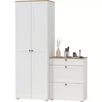 Прихожая Моби Остин 05, цвет белый шагрень/дуб крафт золотой (1028001)