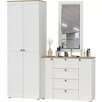 Прихожая Моби Остин 14, цвет белый шагрень/дуб крафт золотой (1028020)