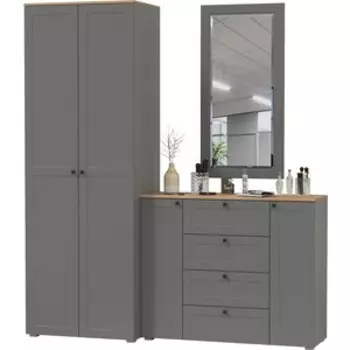 Прихожая Моби Остин 14, цвет серый графит/дуб крафт золотой (1028032)