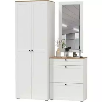 Прихожая Моби Остин 16, цвет белый шагрень/дуб крафт золотой (1028022)