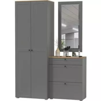 Прихожая Моби Остин 16, цвет серый графит/дуб крафт золотой (1028034)