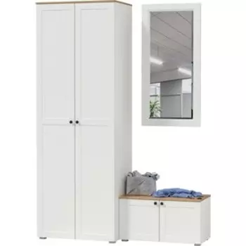 Прихожая Моби Остин 18, цвет белый шагрень/дуб крафт золотой (1028024)