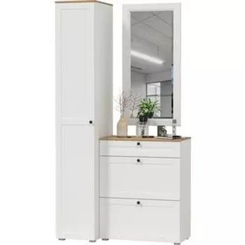 Прихожая Моби Остин 22, цвет белый шагрень/дуб крафт золотой (1028028)