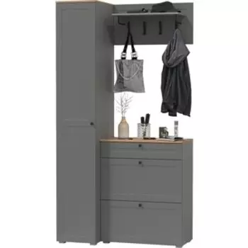 Прихожая Моби Остин 23, цвет серый графит/дуб крафт золотой (1028041)