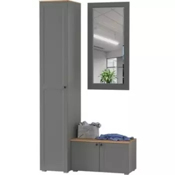 Прихожая Моби Остин 24, цвет серый графит/дуб крафт золотой (1028042)