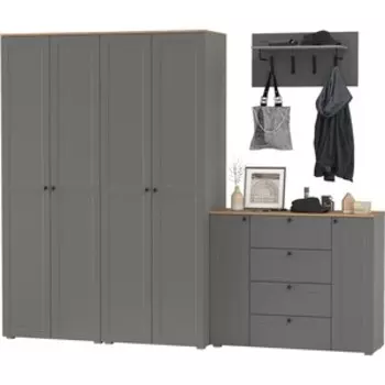 Прихожая Моби Остин 27, цвет серый графит/дуб крафт золотой (1028063)