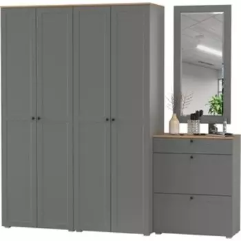 Прихожая Моби Остин 28, цвет серый графит/дуб крафт золотой (1028064)