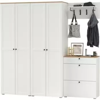 Прихожая Моби Остин 29, цвет белый шагрень/дуб крафт золотой (1028047)