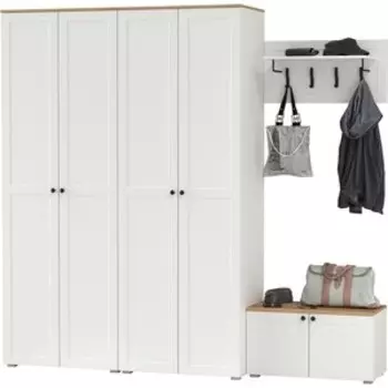 Прихожая Моби Остин 31, цвет белый шагрень/дуб крафт золотой (1028049)