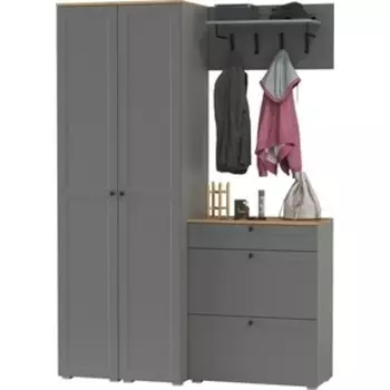 Прихожая Моби Остин 35, цвет серый графит/дуб крафт золотой (1028071)