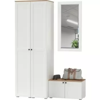 Прихожая Моби Остин 36, цвет белый шагрень/дуб крафт золотой (1028054)