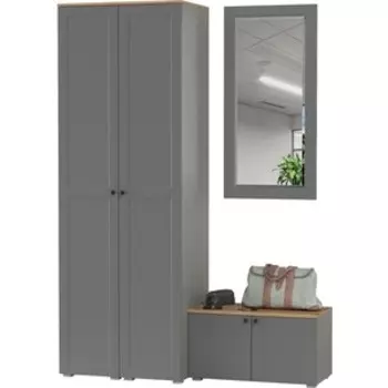 Прихожая Моби Остин 36, цвет серый графит/дуб крафт золотой (1028072)