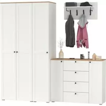 Прихожая Моби Остин 39, цвет белый шагрень/дуб крафт золотой (1028057)