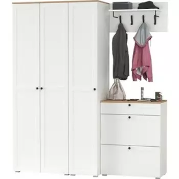 Прихожая Моби Остин 41, цвет белый шагрень/дуб крафт золотой (1028059)