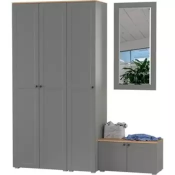 Прихожая Моби Остин 42, цвет серый графит/дуб крафт золотой (1028078)