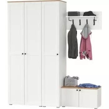 Прихожая Моби Остин 43, цвет белый шагрень/дуб крафт золотой (1028061)