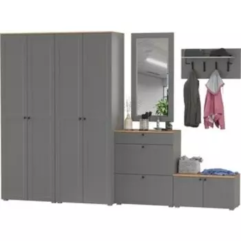 Прихожая Моби Остин 48, цвет серый графит/дуб крафт золотой (1028104)