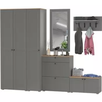 Прихожая Моби Остин 49, цвет серый графит/дуб крафт золотой (1028105)