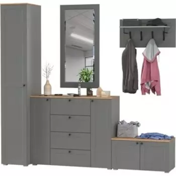 Прихожая Моби Остин 51, цвет серый графит/дуб крафт золотой (1028106)