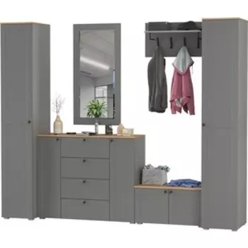 Прихожая Моби Остин 52, цвет серый графит/дуб крафт золотой (1028107)