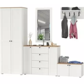 Прихожая Моби Остин 53, цвет белый шагрень/дуб крафт золотой (1028091)