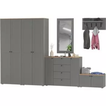 Прихожая Моби Остин 54, цвет серый графит/дуб крафт золотой (1028109)