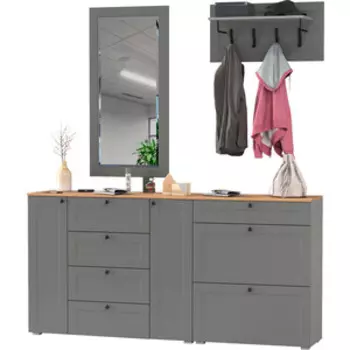 Прихожая Моби Остин 56, цвет серый графит/дуб крафт золотой (1028095)