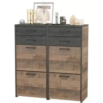 Прихожая Моби Трувор 13.241.06 Тумба для обуви + 13.241.06 Тумба для обуви, цвет дуб гранж песочный/интра (1025693)