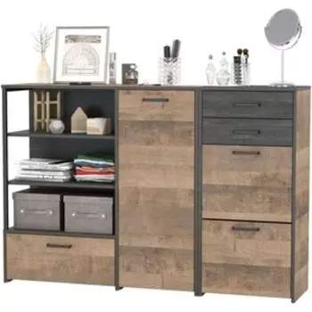 Прихожая Моби Трувор 13.241.06 Тумба для обуви + 13.307.01 Комод, цвет дуб гранж песочный/интра (1025697)