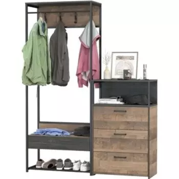 Прихожая Моби Трувор 15.120 + 13.307.02 Комод с ящиками, цвет дуб гранж песочный/интра (1025796)