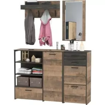 Прихожая Моби Трувор 166, цвет дуб гранж песочный/интра, универсальная сборка (1025732)