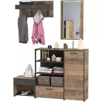 Прихожая Моби Трувор 168, цвет дуб гранж песочный/интра, универсальная сборка (1025734)