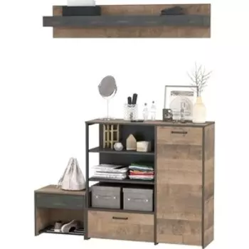 Прихожая Моби Трувор 174, цвет дуб гранж песочный/интра, универсальная сборка (1025740)