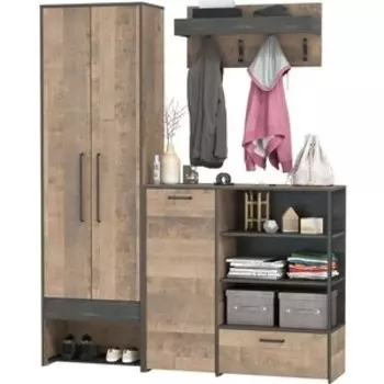 Прихожая Моби Трувор 201, цвет дуб гранж песочный/интра (1025782)