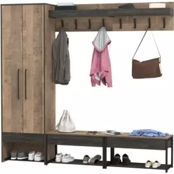 Прихожая Моби Трувор 211, цвет дуб гранж песочный/интра, универсальная сборка (1025792)