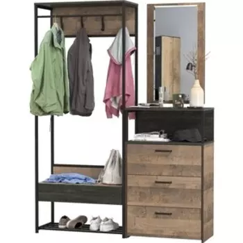 Прихожая Моби Трувор 220, цвет дуб гранж песочный/интра, универсальная сборка (1025810)