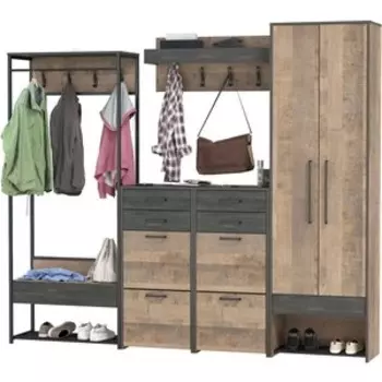 Прихожая Моби Трувор 238, цвет дуб гранж песочный/интра (1025828)