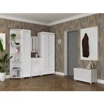 Прихожая Олимп Афина-8 (АФ-3+АФ-4+АФ-22+АФ-27+АФ-44+АФ-28+АФ-16) Белое дерево