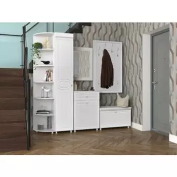 Прихожая Олимп Монако-10 (МН-3+МН-4+МН-22+МН-27+МН-28+МН-16) Белое дерево