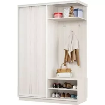 Прихожая правая Классика 03 (каркас каттхульт, фасад 02 каттхульт) профиль белый глянец Пр.п.03.2400.1200.450.02.03.03.06